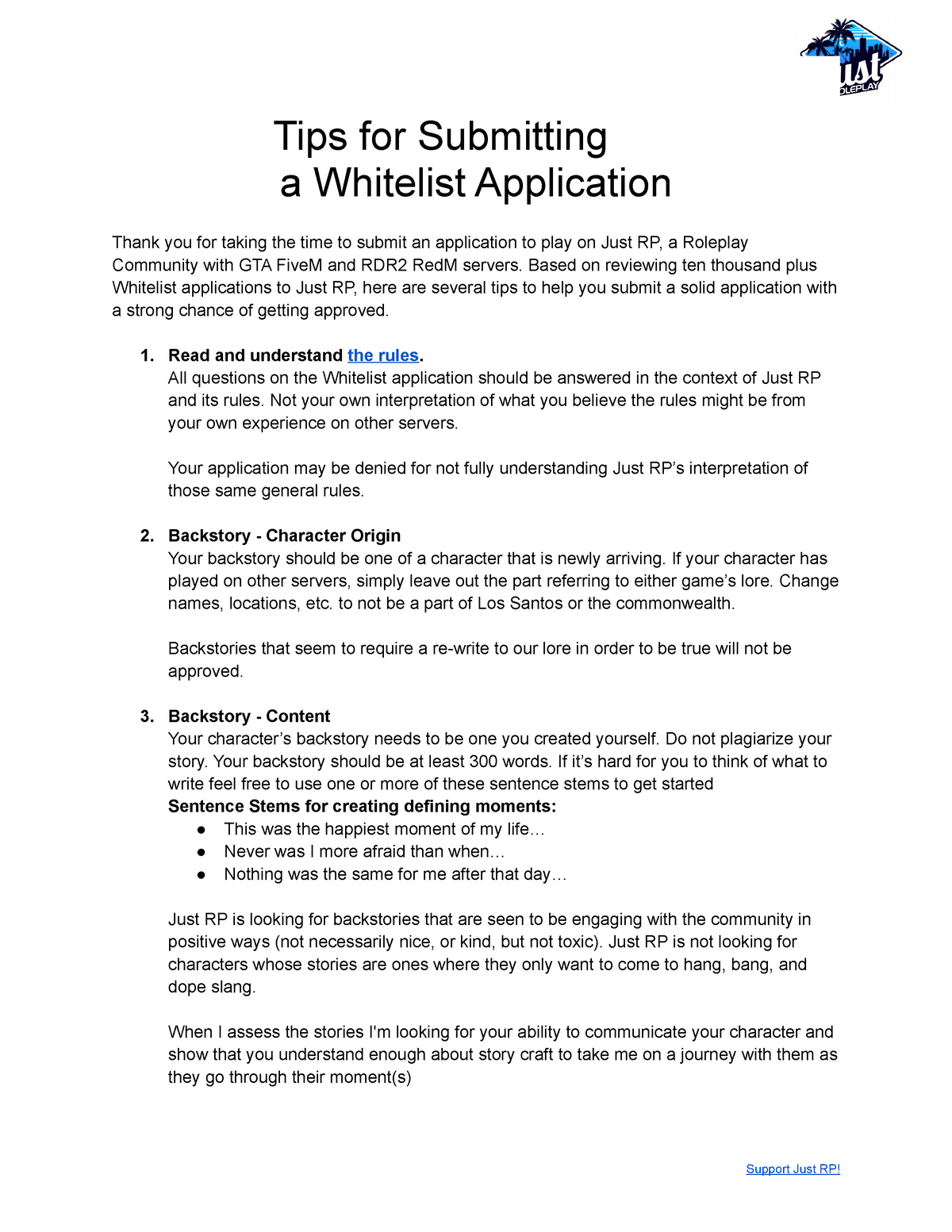 Tips for Submitting a Whitelist Application - Tips for Submitting a  Whitelist Application Thank you - Studocu