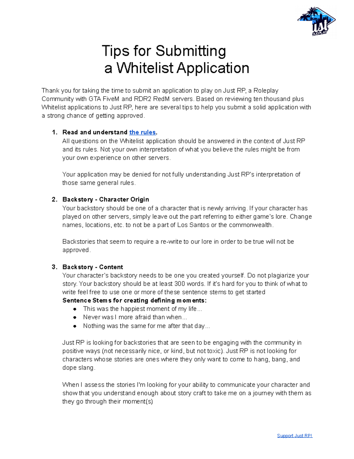 How to get GTA-5 Roleplay Answers for filling Application Forms of Whitelist  Servers