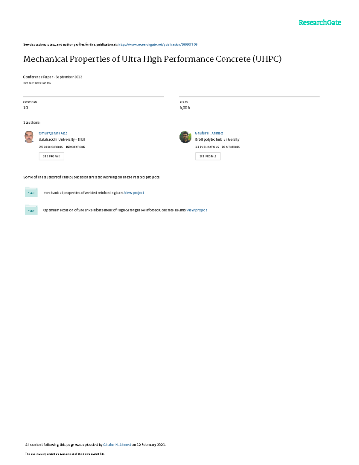 Mechanical Propertiesof Ultra High Performance Concrete UHPC - See ...