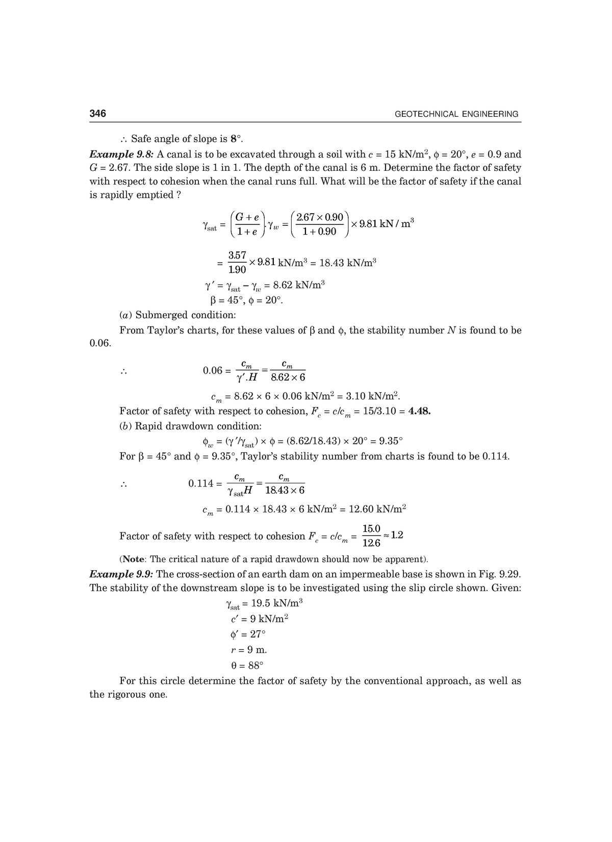 Geotechnical Engineering-62 - 346 GEOTECHNICAL ENGINEERING \ Safe angle ...