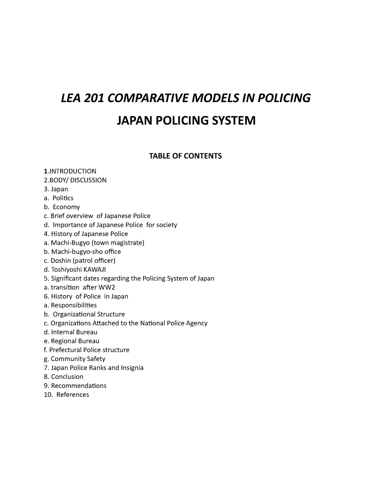japan policing system essay