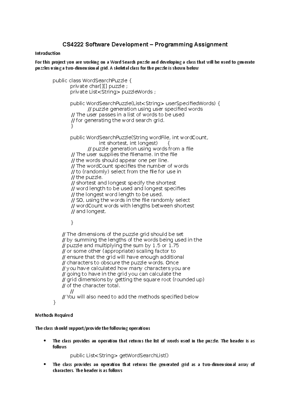 CS4222 Project Specification - CS4222 Software Development ...