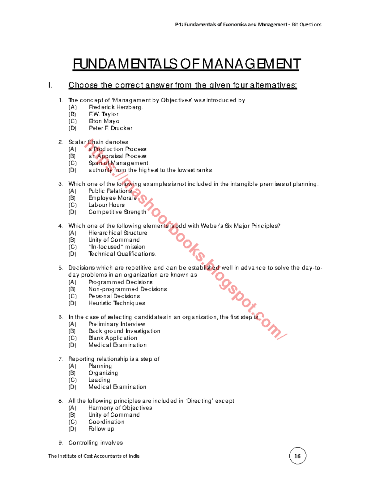 3- Fundamentals OF Management - FUNDAMENTALS O F MANAG EMENT I. C Ho O ...