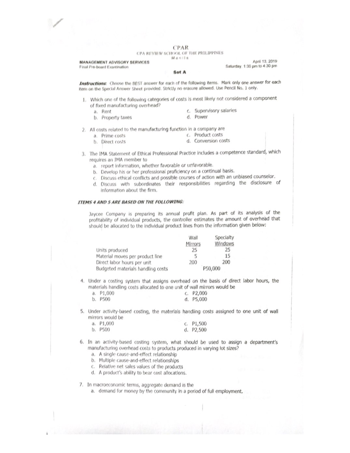 CPAR B85 Final PB MAS - Mas - Fundamentals Of Accounting II - Studocu