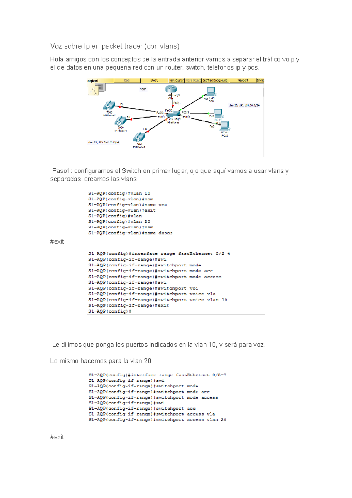 Voip vlan - Preparación cisco - Voz sobre Ip en packet tracer (con ...