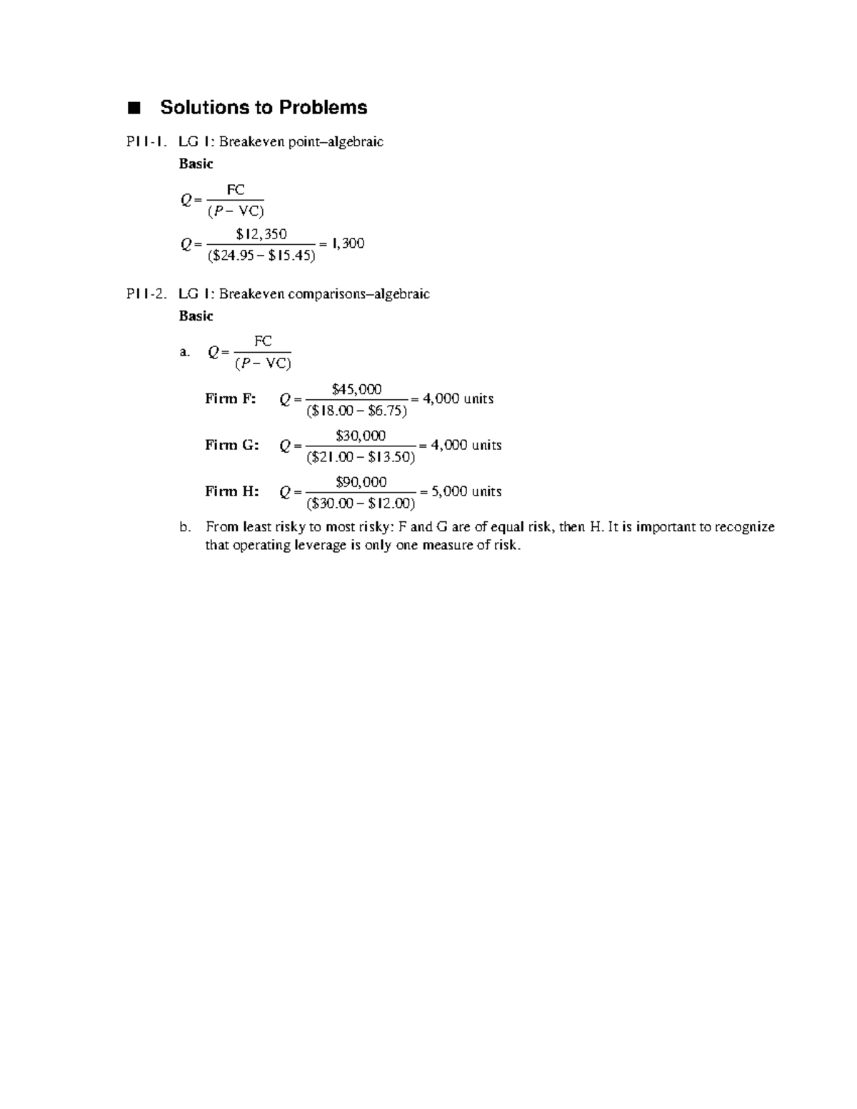 Gitman IM ch11 - Practice Material - Solutions to Problems P11-1. LG 1 ...