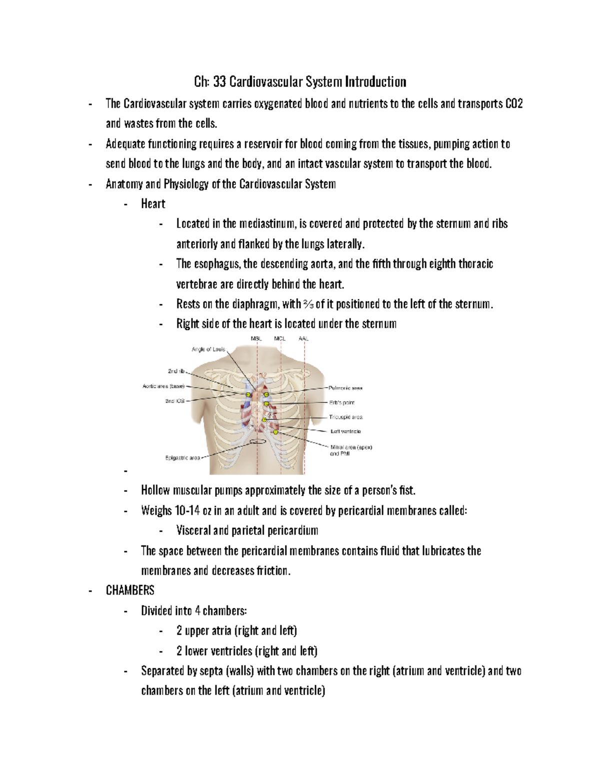 Med Surg 2 Cardio Vascular - Ch: 33 Cardiovascular System Introduction ...