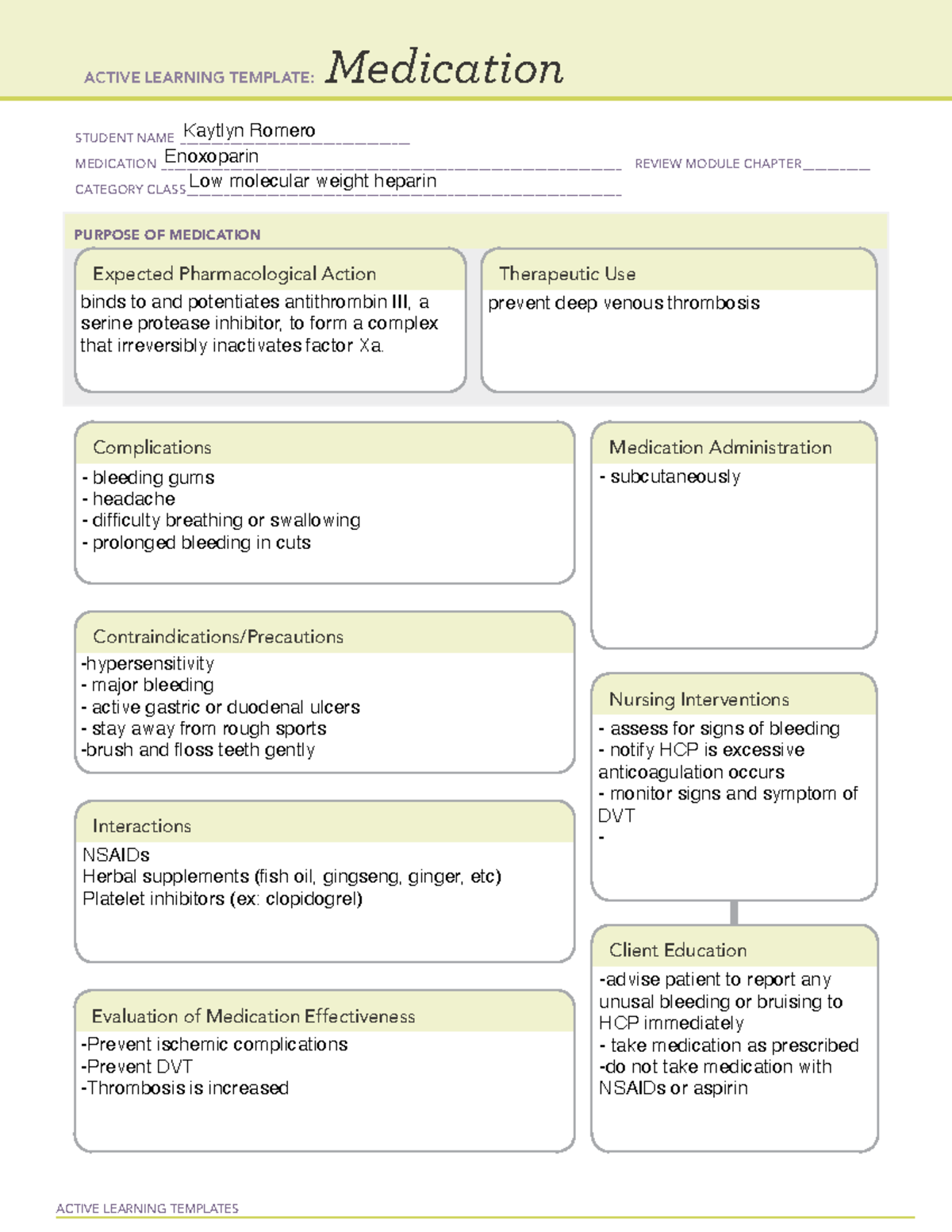 K Romero ALT Medication - ACTIVE LEARNING TEMPLATES Medication STUDENT ...