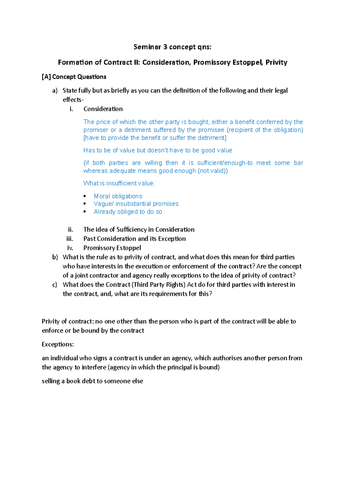 Seminar 3 concept qns - Lecture notes week 3 - Seminar 3 concept qns ...