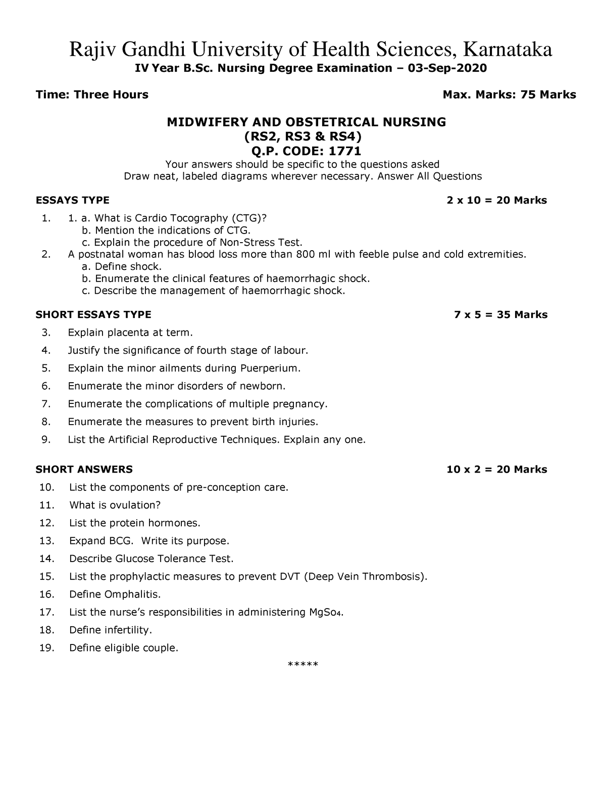 rajiv gandhi university thesis topics in obg nursing