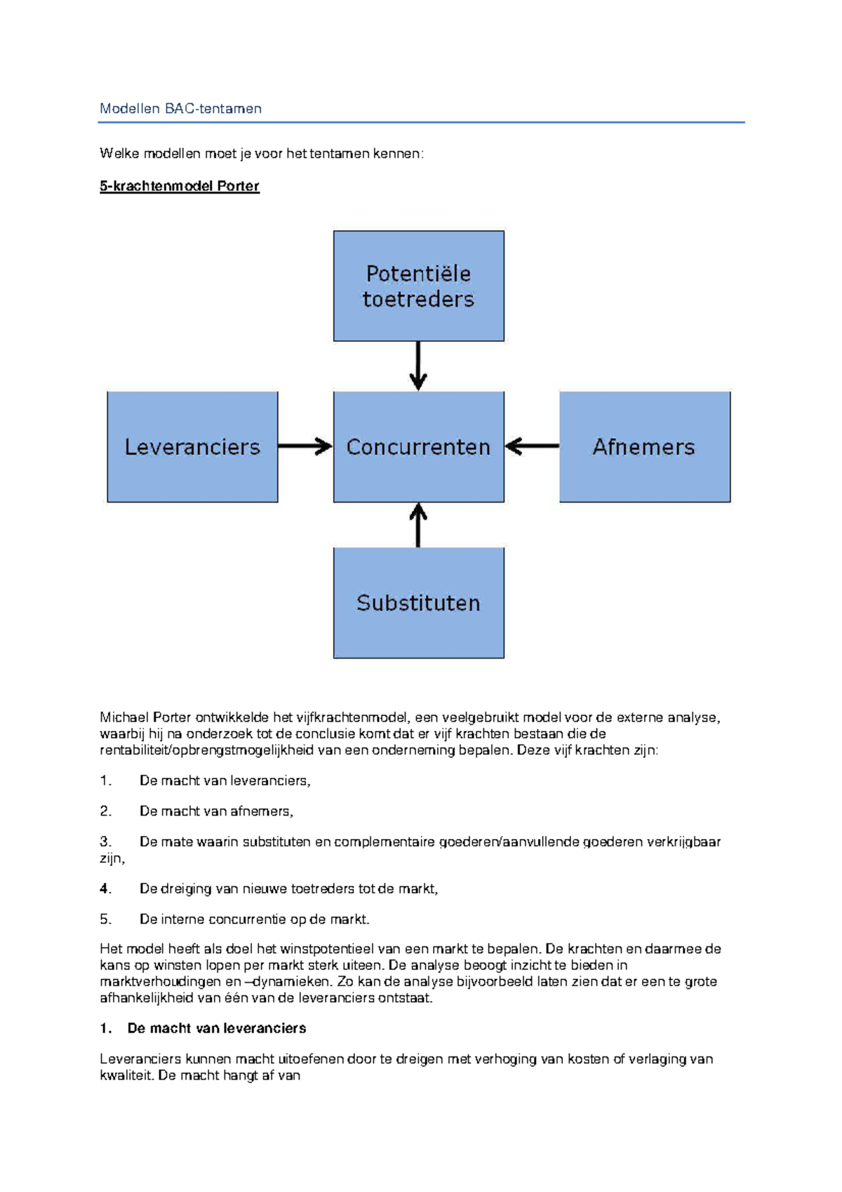 Voorbeeld Modellen Bedrijfsanalyse En Concepten Modellen Bac Tentamen Welke Modellen Moet Je 4114