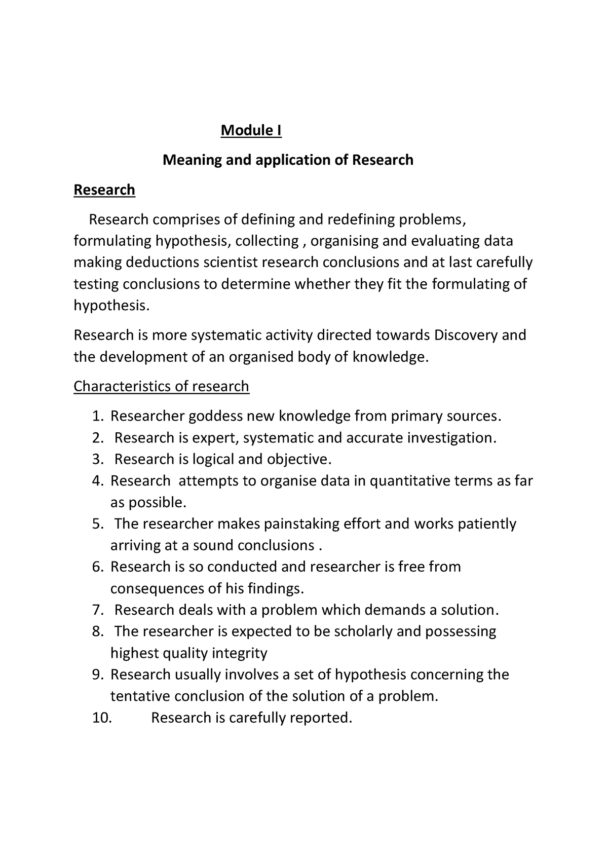 Module 1- S3 B B A - Study - Research Methods - Module I Meaning And ...