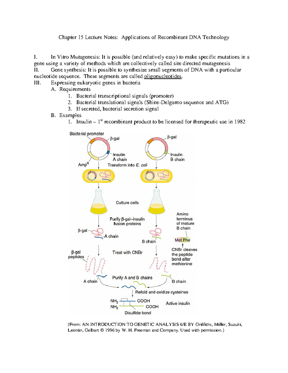 Application of dna technology Chapter 15 Lecture Notes