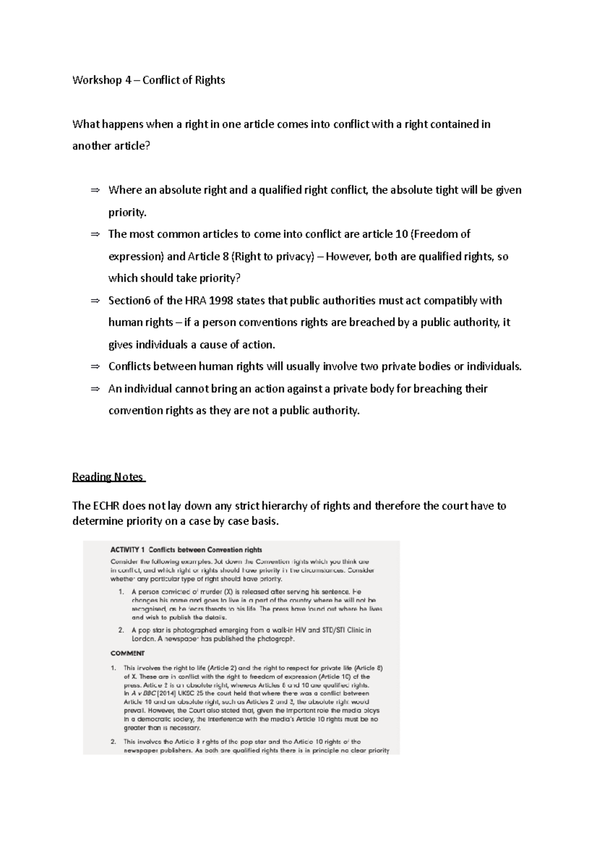 Workshop 4 - Conflicts of rights - Workshop 4 – Con昀氀ict of Rights What ...