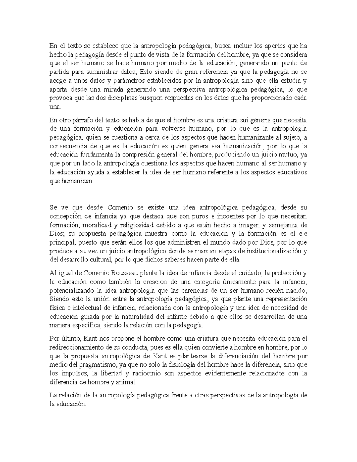 Antropologia - Discurso Antropologico - En El Texto Se Establece Que La 