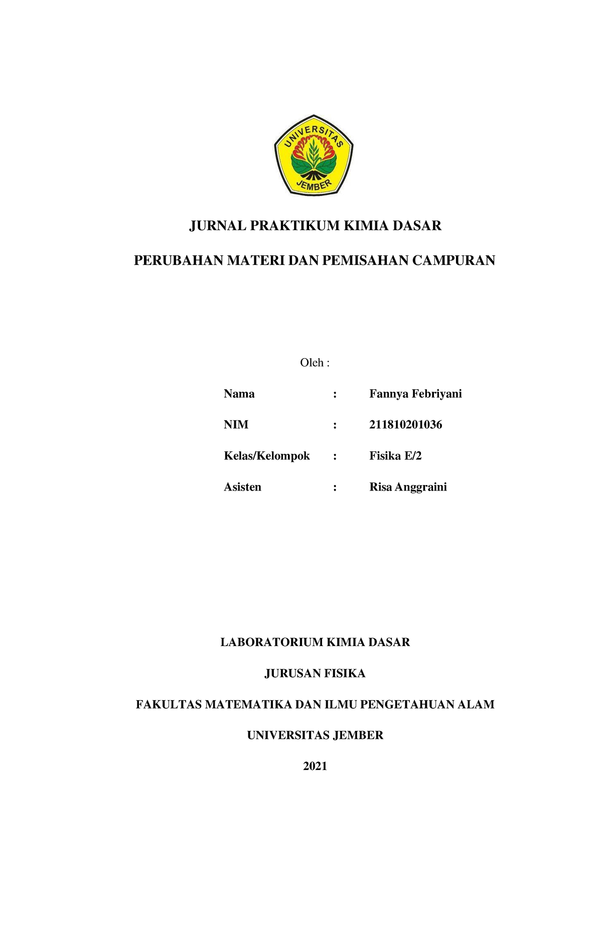 Laporan Sem 1 Modul 2 Fannya Febriyani 2118102010 36 Kelas E - JURNAL ...