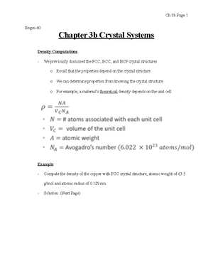 Chapter 1 Notes - 1 Engin- Classification of Materials Notes Solid ...
