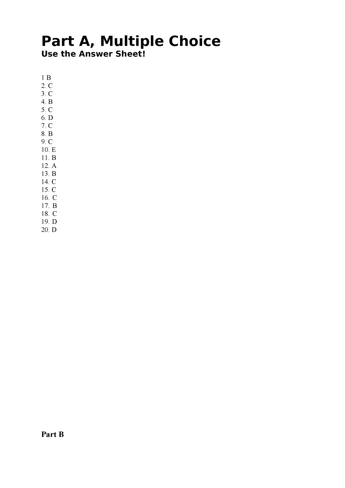 Correction sample exam JMIG12 Part A, Multiple Choice Use the Answer