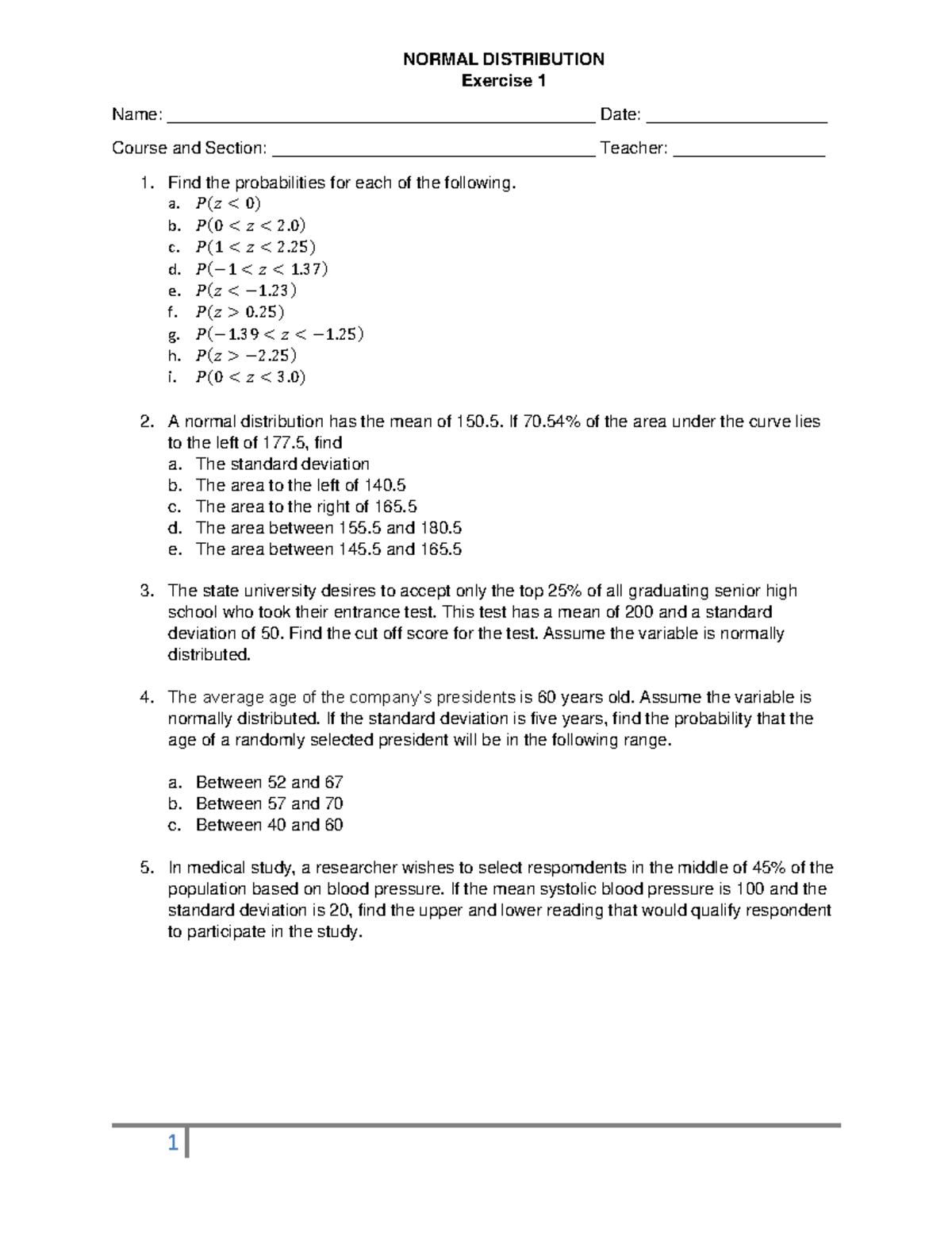 Normal Distribution - Lecture notes MATHEMATICS IN THE MODERN WORLD BSN ...