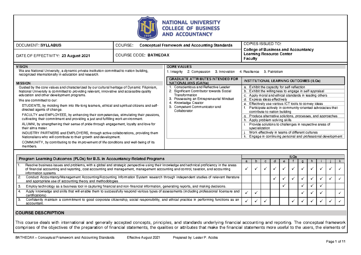 Batheoax - Conceptual Framework and Accounting Standards Syllabus ...