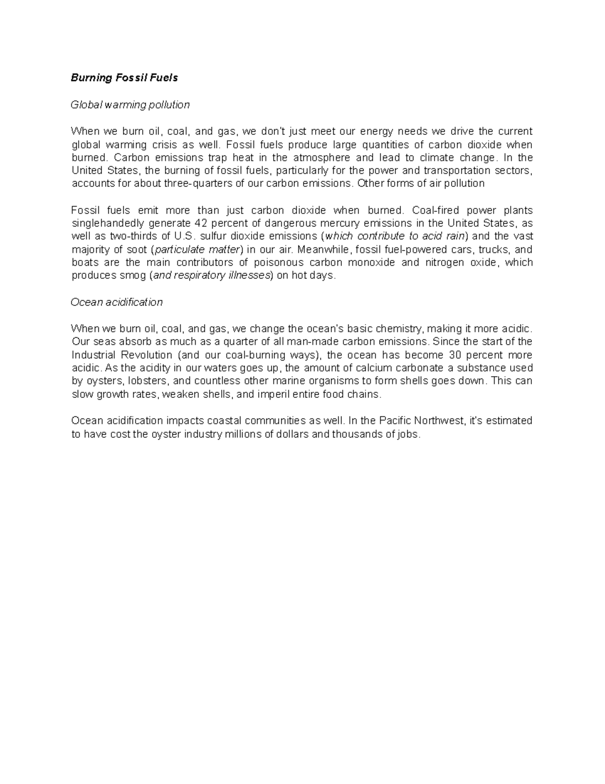 Burning Fossil Fuels In Spanish at Gerald Devries blog