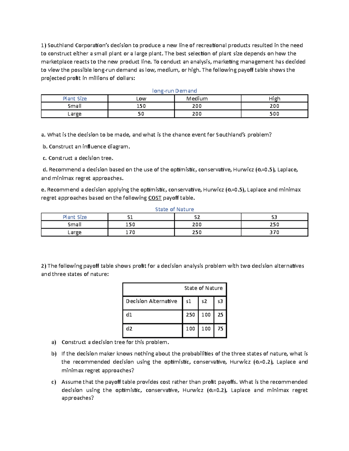 DT - Ass. 1 - Decision theory - Southland Corporation’s decision to ...