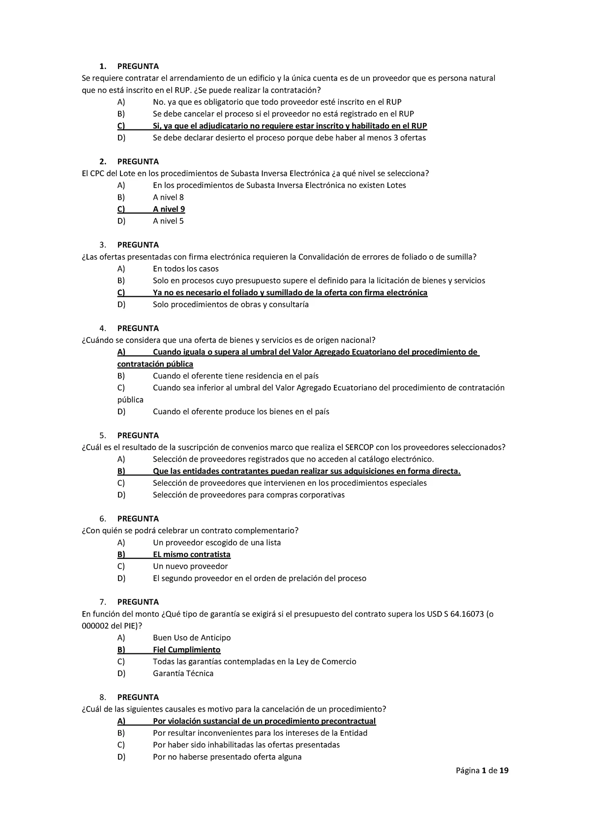 Resultado De Examen Sercop - Pregunta 21 Respuesta Guardada Puntúa Como ...