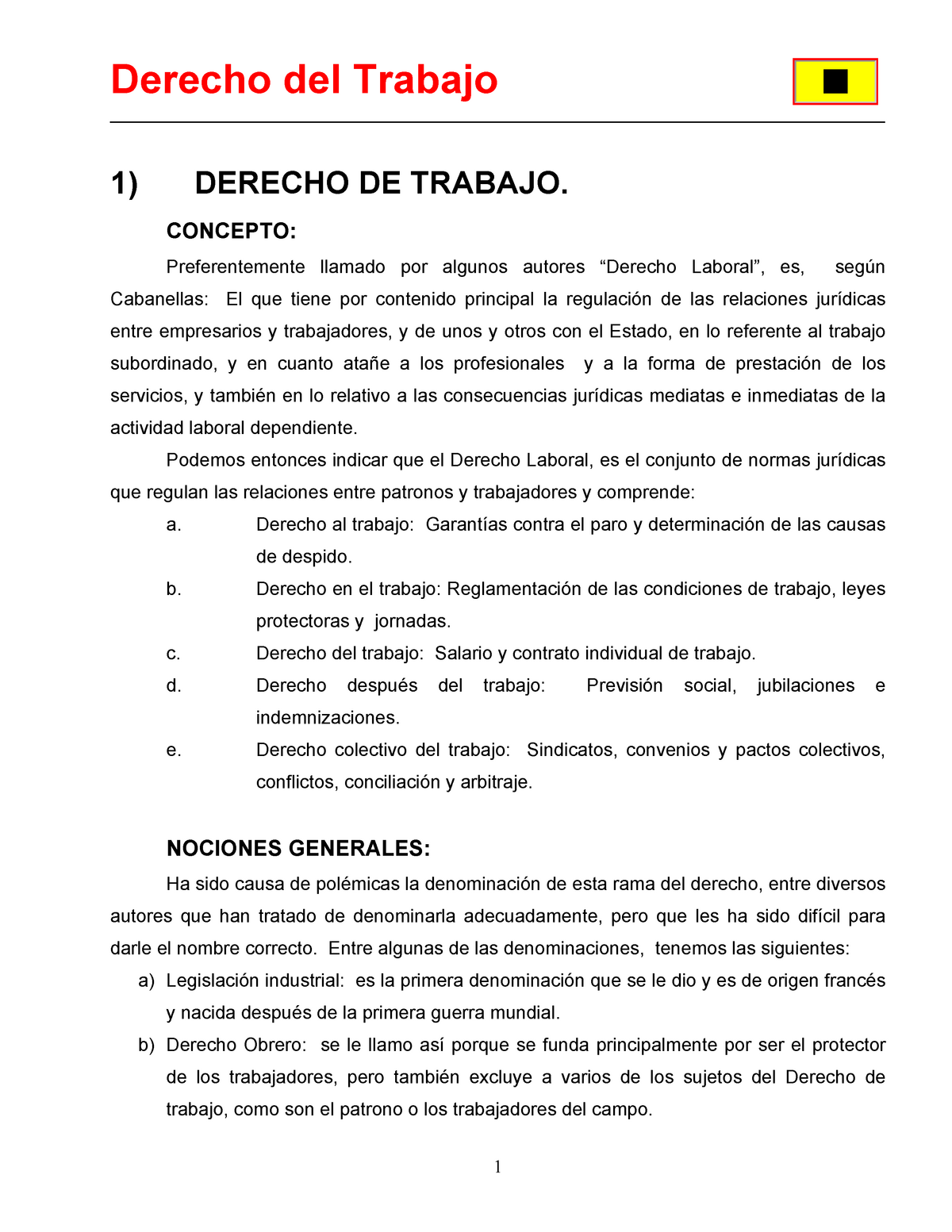 Derecho DEL Trabajo Derecho del Trabajo Studocu