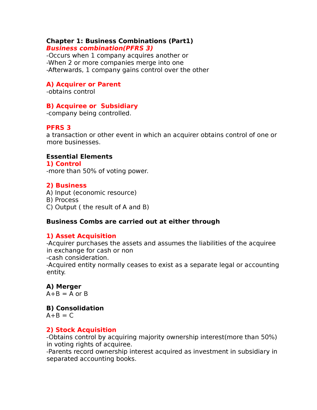 ABC- Prelims- Reviewer - Chapter 1: Business Combinations (Part1 ...