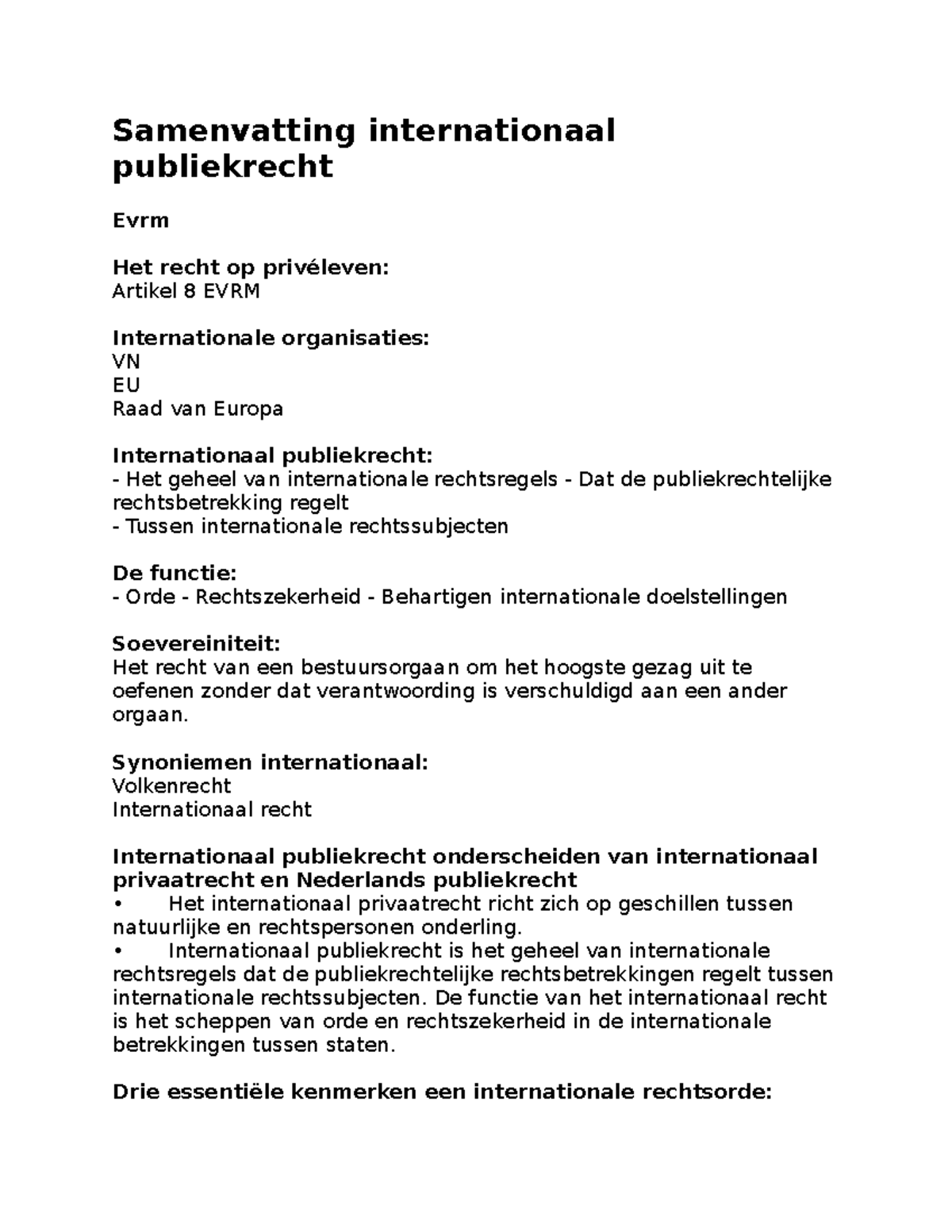 Samenvatting Internationaal Publiekrecht - Samenvatting Internationaal ...