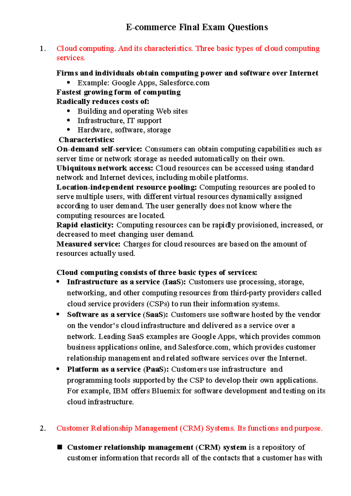 Zamira BAZA Summary Finance Final Exam Questions Cloud