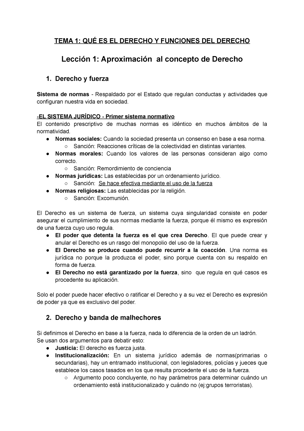 Apuntes Fundamentos Del Derecho Tema 1 QuÉ Es El Derecho Y Funciones Del Derecho Lección 1 9921