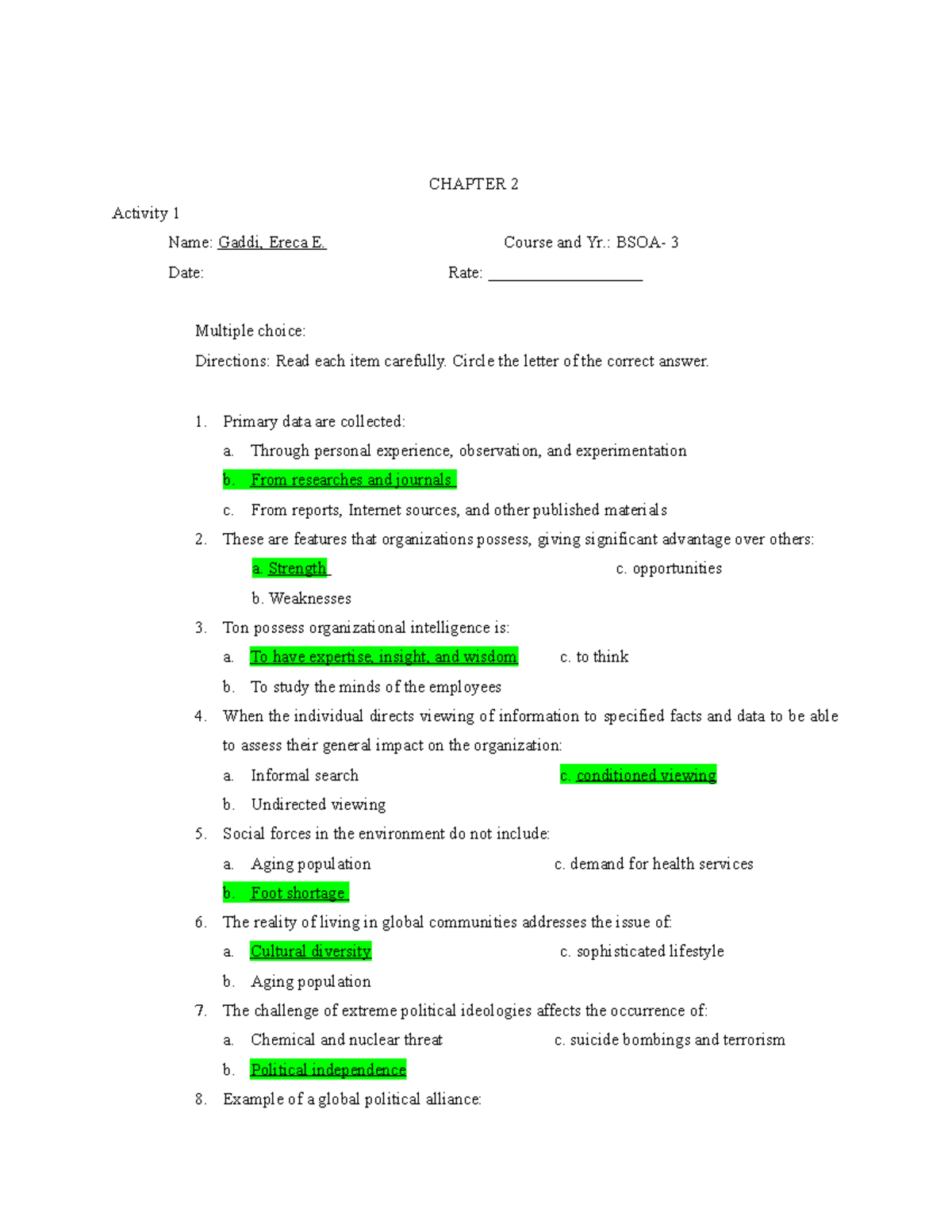 Chapter 2 Gaddi, Ereca E - CHAPTER 2 Activity 1 Name: Gaddi, Ereca E ...