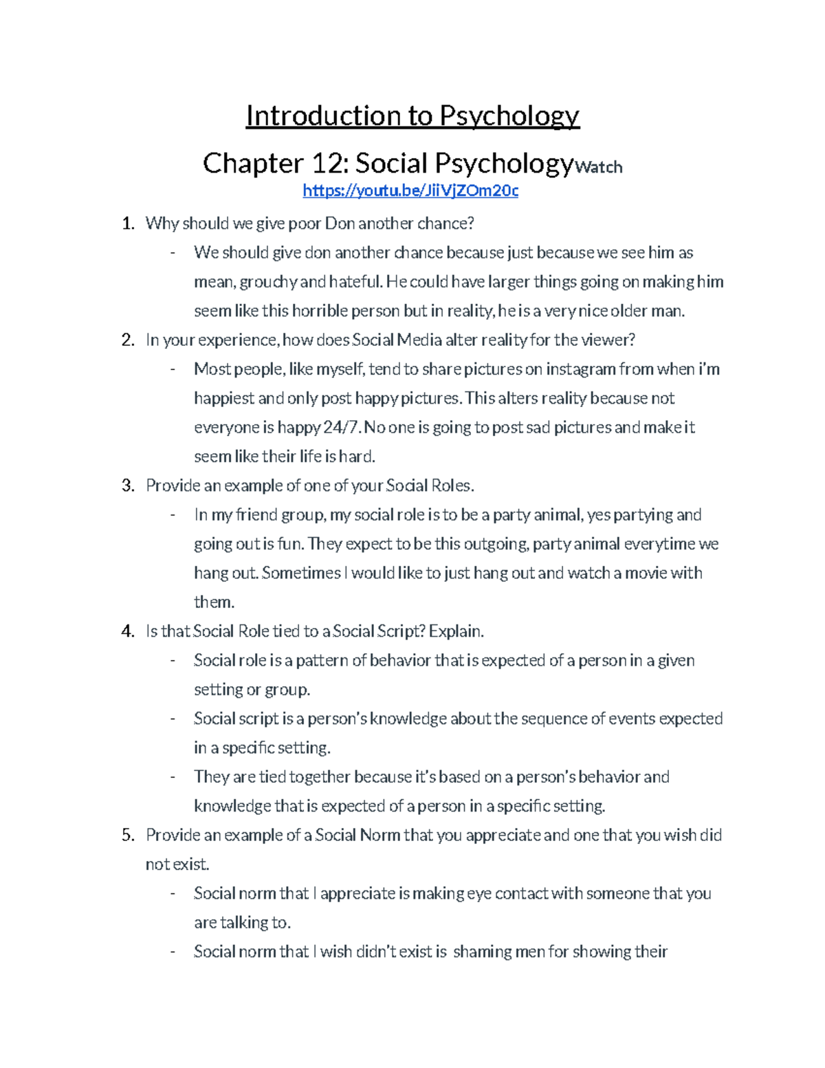 Social Psychology - Introduction To Psychology Chapter 12: Social ...