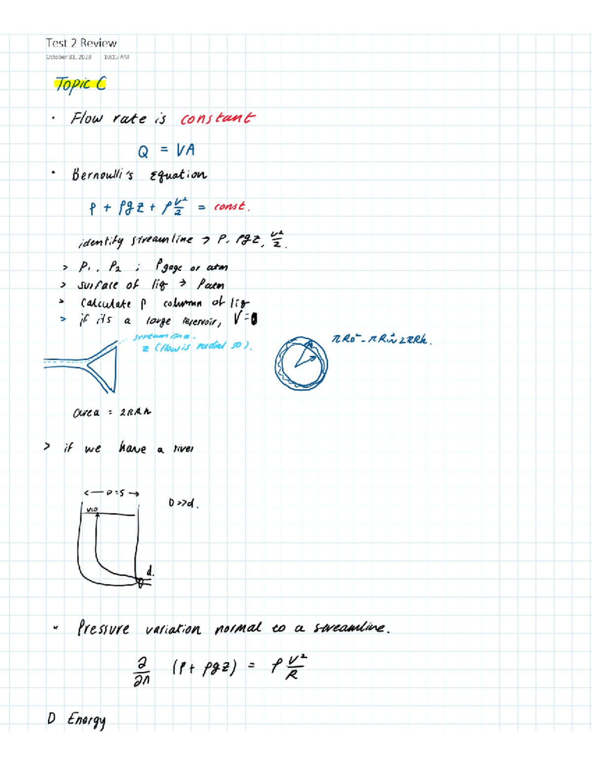 Fluids review - Summary Fluid Mechanics I - ENGR 361 - Studocu