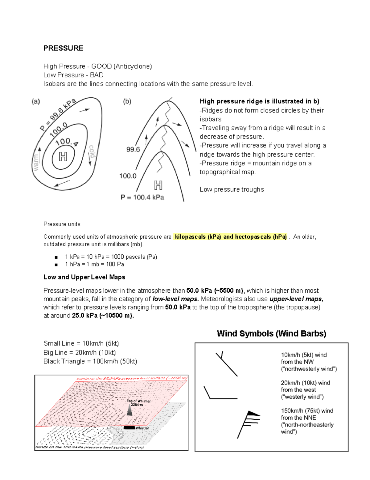 ATSC SNOW Midterm Content - PRESSURE High Pressure - GOOD (Anticyclone ...