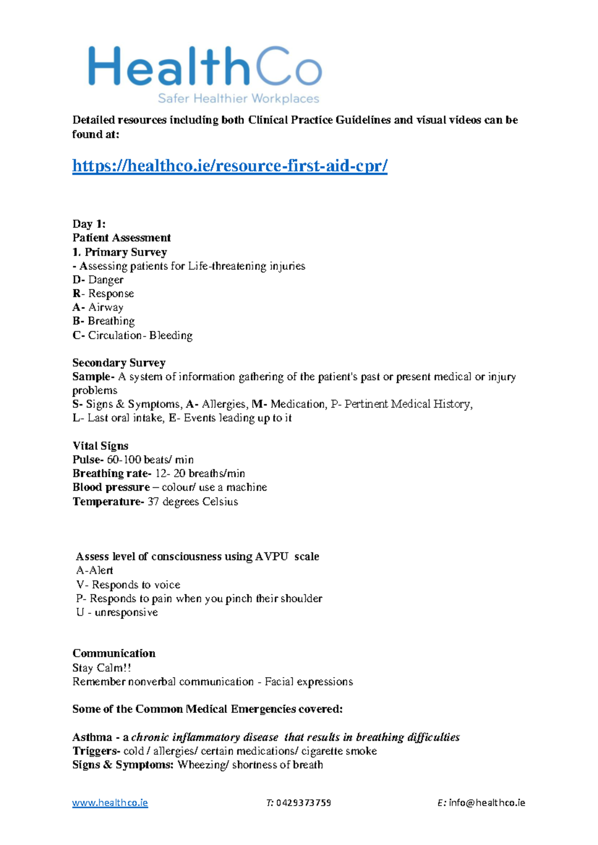 Workbook - Detailed resources including both Clinical Practice ...