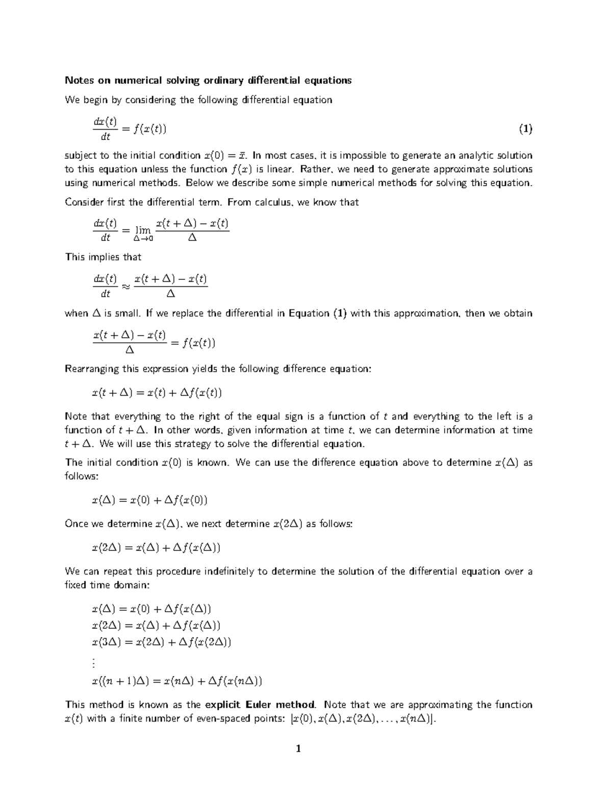 Numerical Methods - Lecture Notes 4 - Notes On Numerical Solving ...