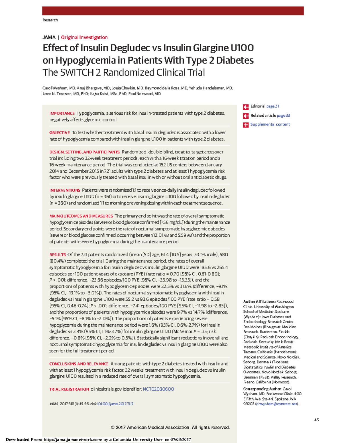 MED Thera - Journal - Effect of Insulin Degludec vs Insulin Glargine U ...