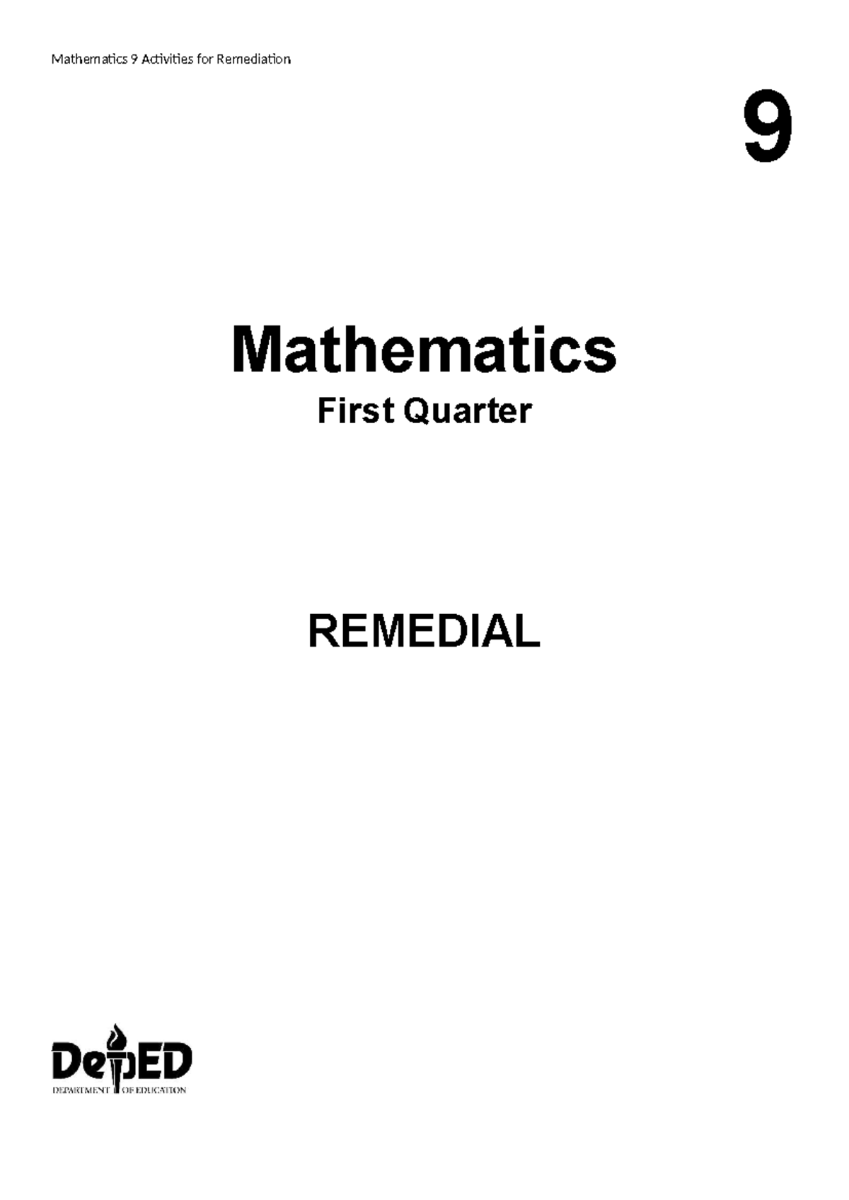 Math9Q1-Remedial - Remedial Activities for Junior High School Students ...