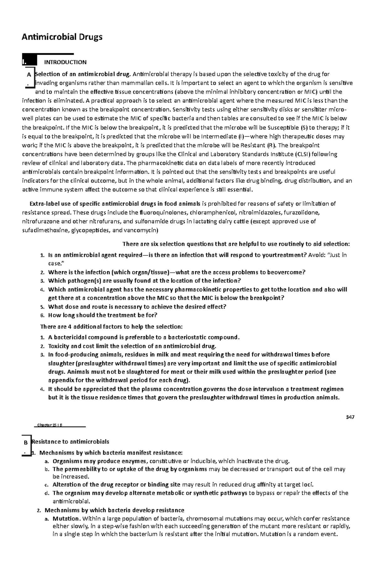 Antimicrobial Drugs INTRODUCTION Selection of an antimicrobial drug