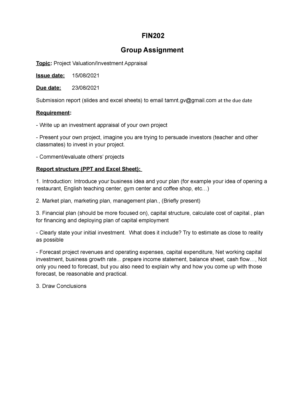 group assignment fin202