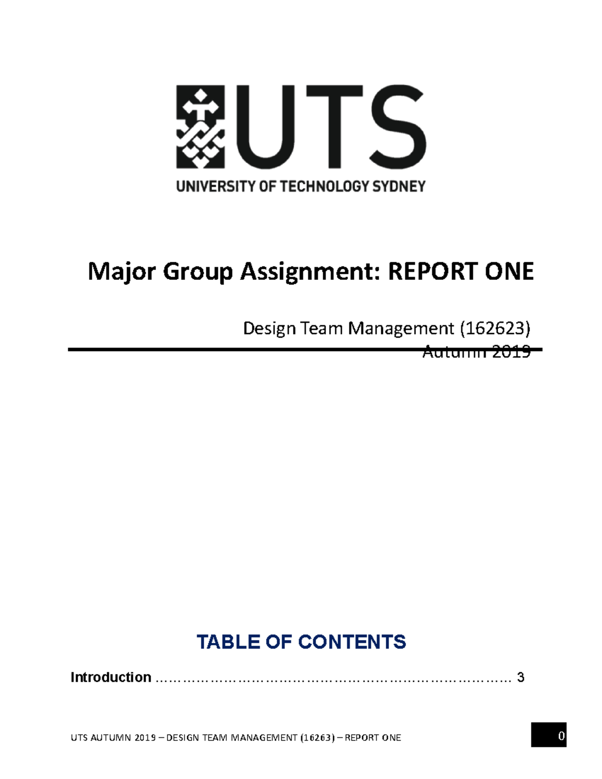 Report-one-1 - Major Group Assignment: REPORT ONE Design Team ...
