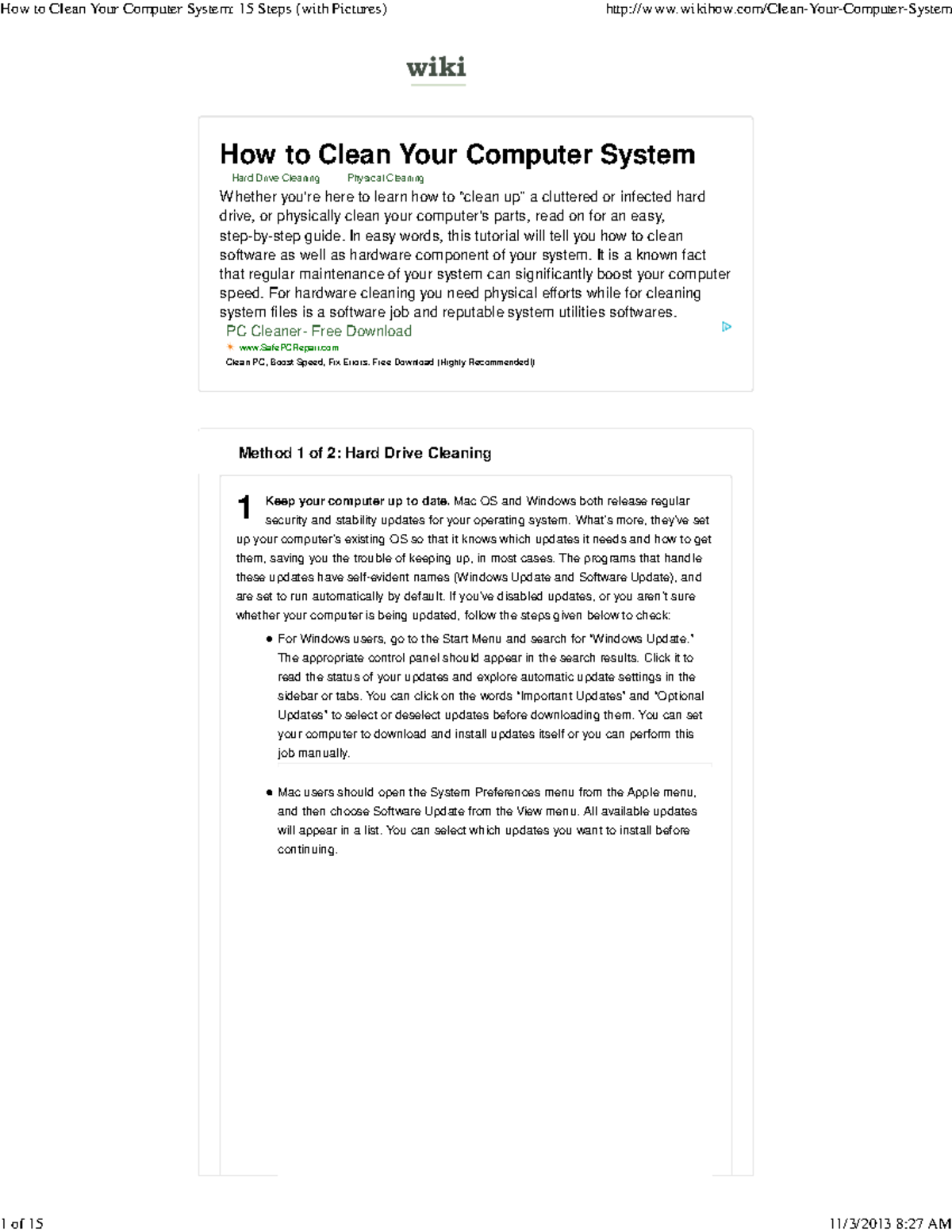 How to Clean Your Computer System 15 Steps (with Pictures) - How to ...