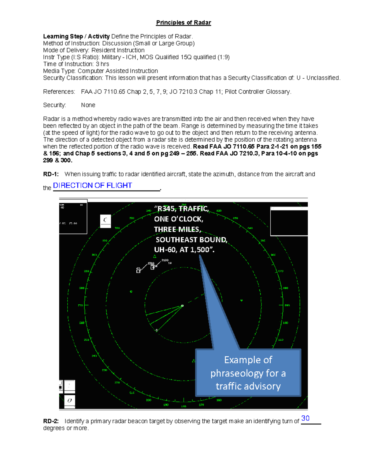 Fy23-9 Radar - Principles Of Radar Learning Step   Activity Define The 