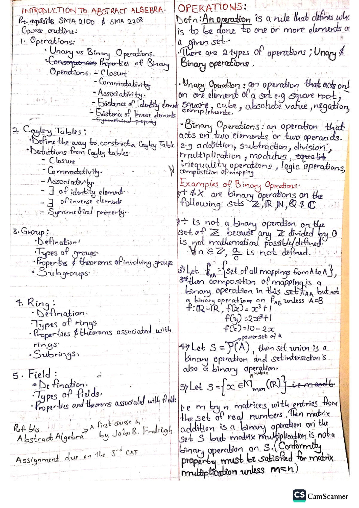 Abstract algebra,,, pdf - Mathematics and computer science - Studocu