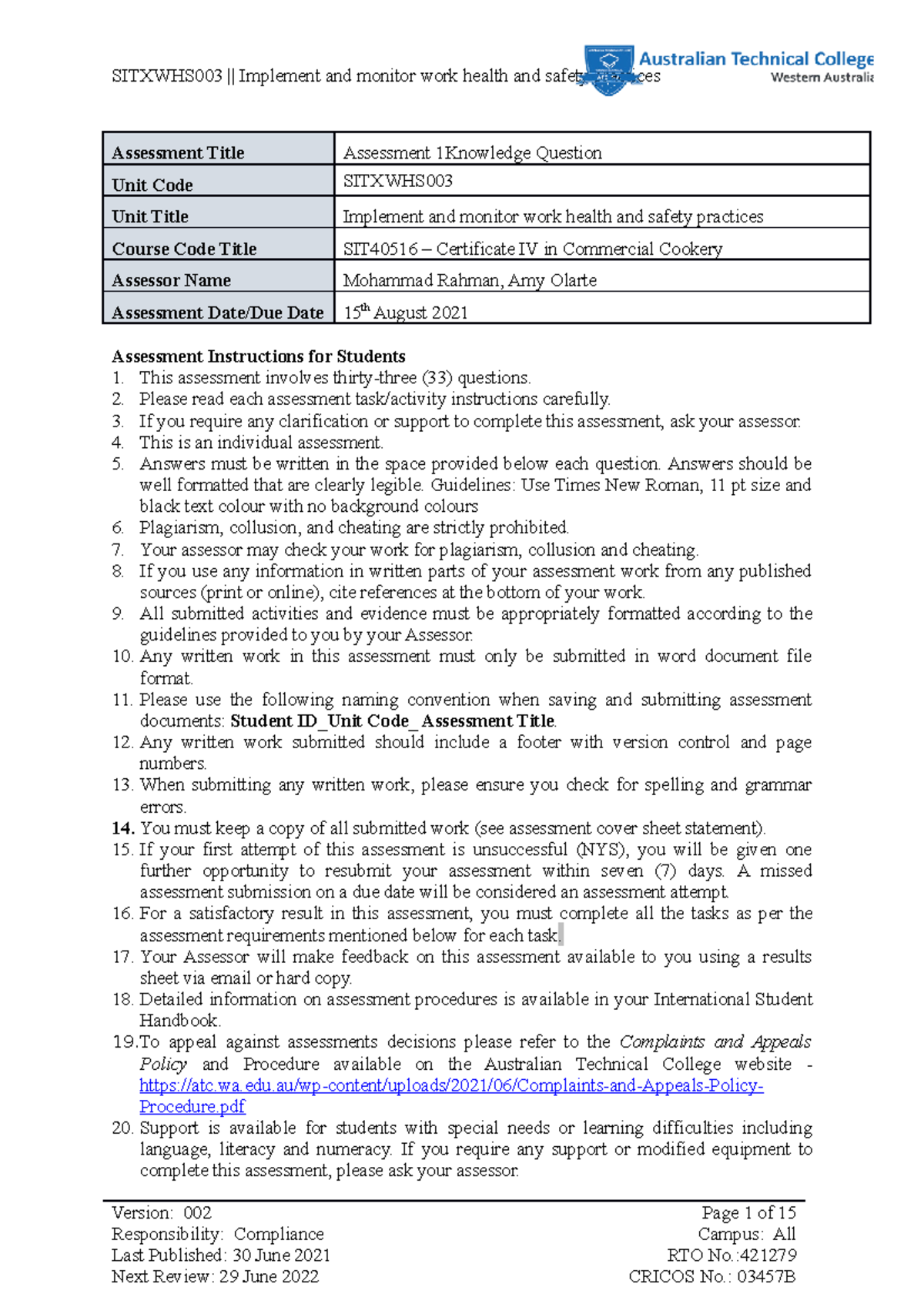 assessment-1-knowledge-questions-implement-and-monitor-work-health-and