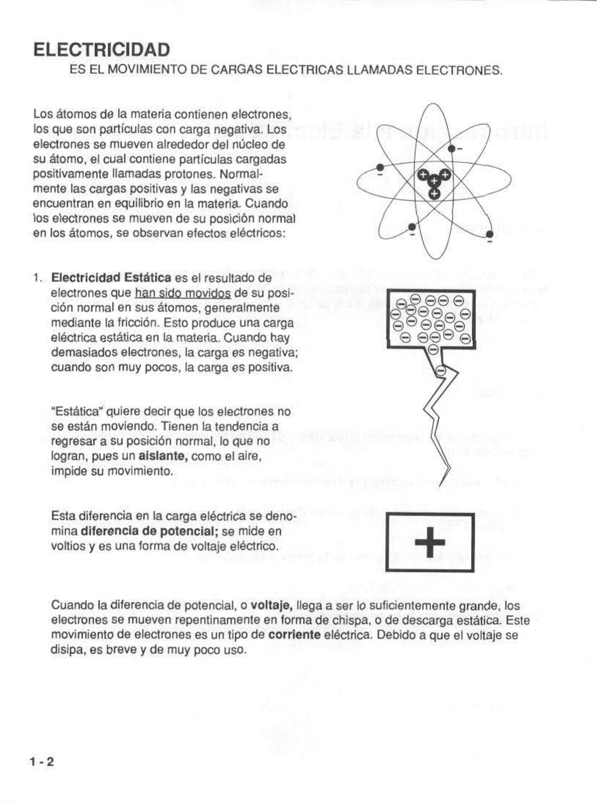Lectura taller 1 Explicación ELECTRICIDAD ES EL MOVIMIENTO DE