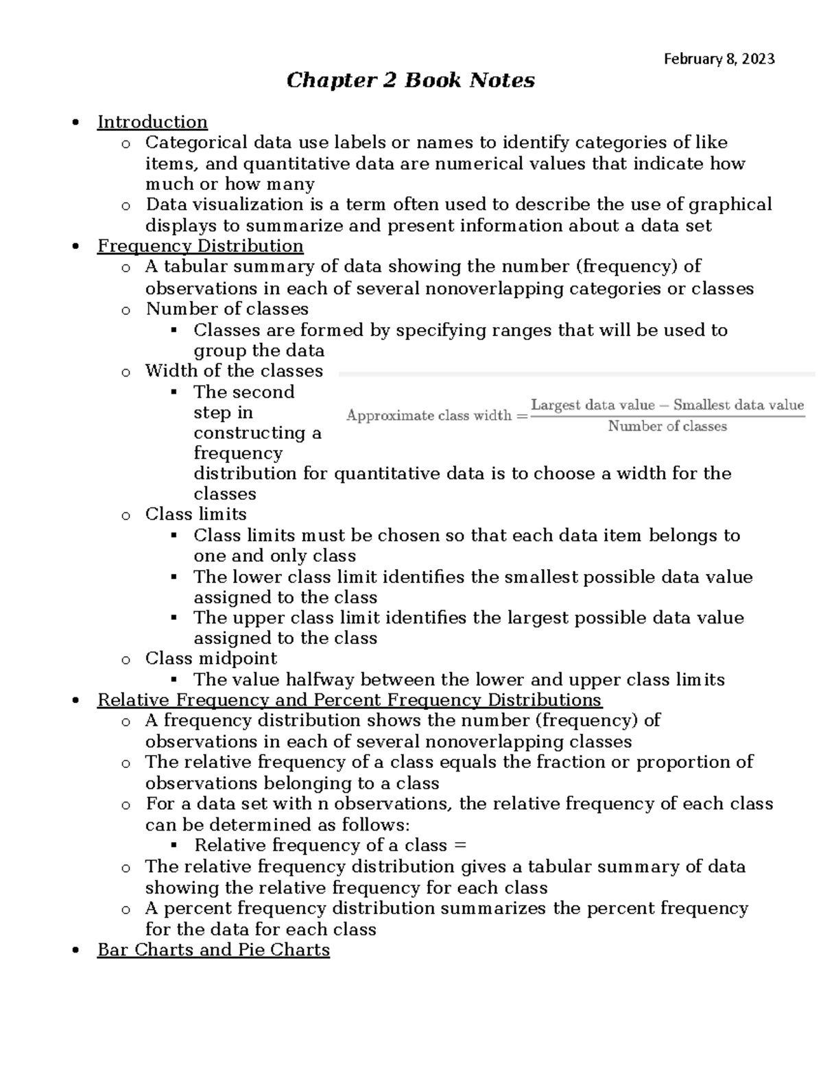 Chapter 2 Book Notes - February 8, 2023 Chapter 2 Book Notes ...