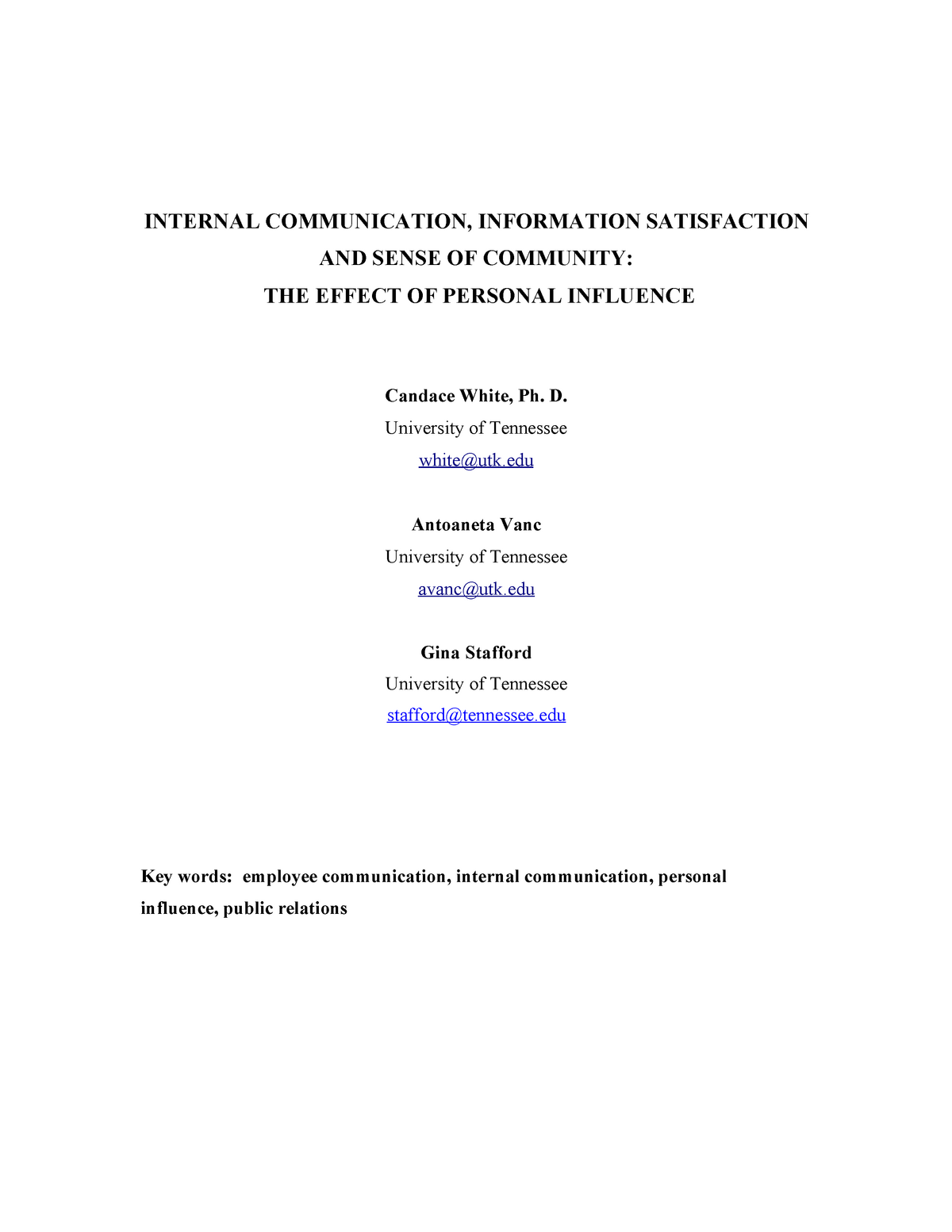 internal communication thesis